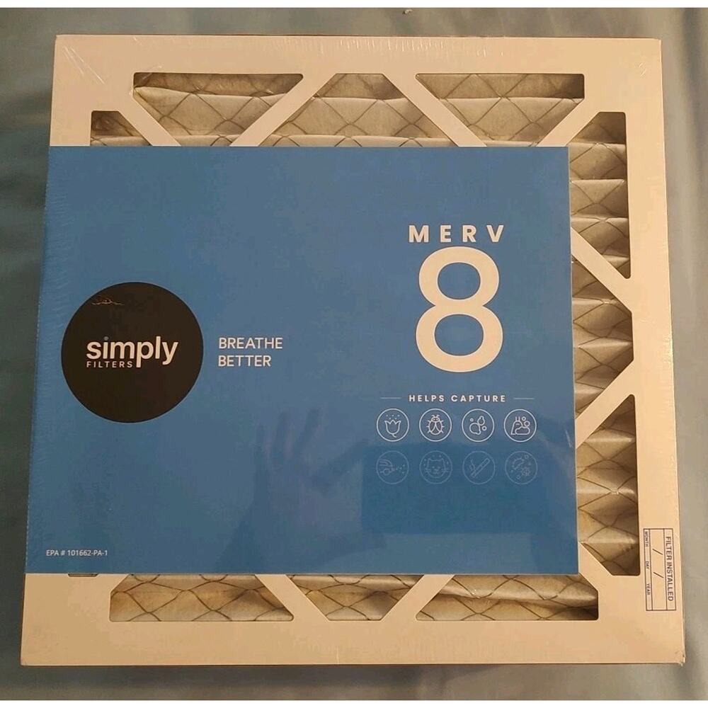 Simply 12x12x1 Air Filter, MERV 8, MPR 600, 6 Pack, Furnace Air Filter for HVAC